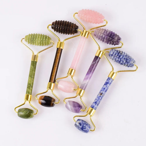 Masażer Jadeitowy do Twarzy Gua Sha – Naturalna Róża Kwarc