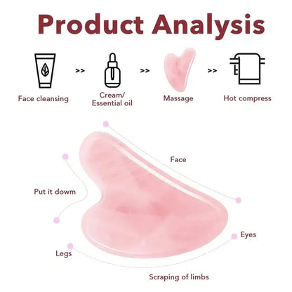 Kamień Gua Sha z Kwarcu do Twarzy - Naturalny Kwarc